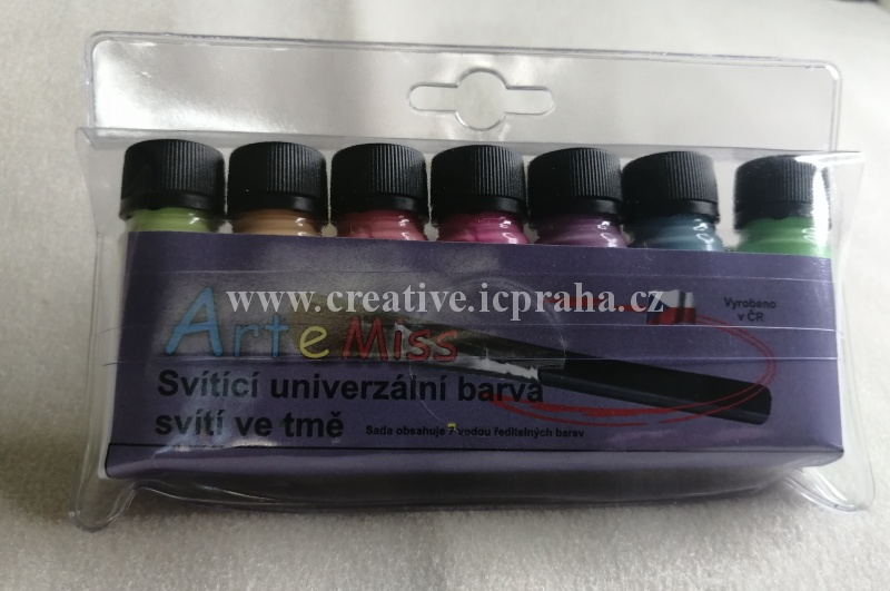 ArteMiss sada akryl svítící ve tmě 7x12g